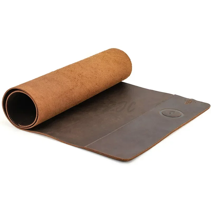 Mouse Charging Pad - Vintage koeienhuid muismat met supergrote vuilafstotende