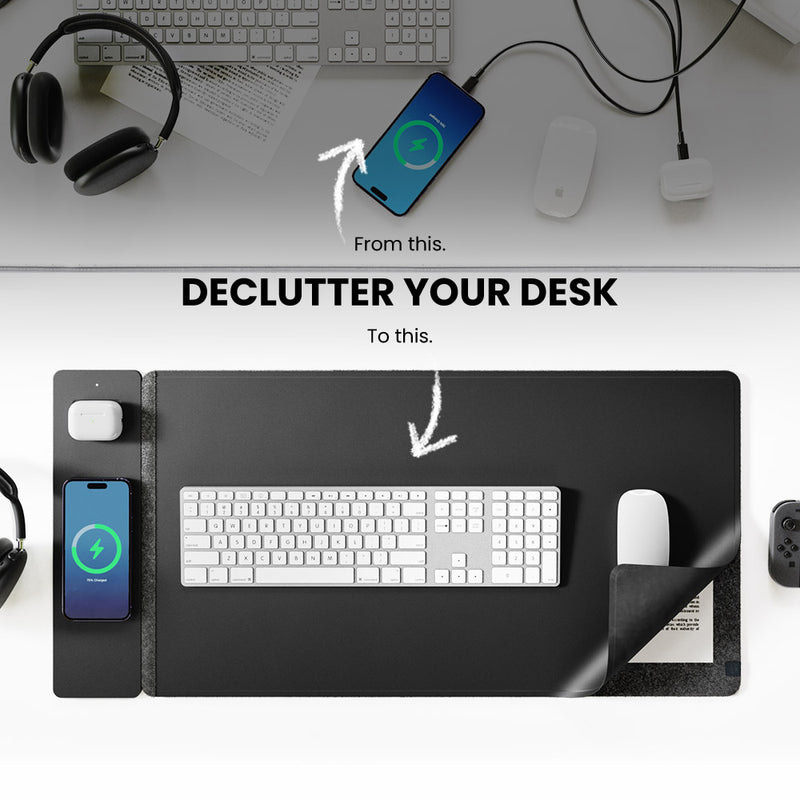 Mouse Charging Pad - 15W Magnetische Draadloze Oplaadmuismat Grote Bureaumat