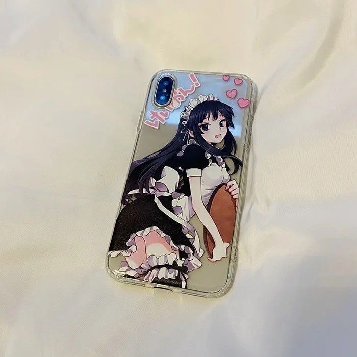 Tech Accessories Apple - Anime schattig dienstmeisje transparante zachte hoes
