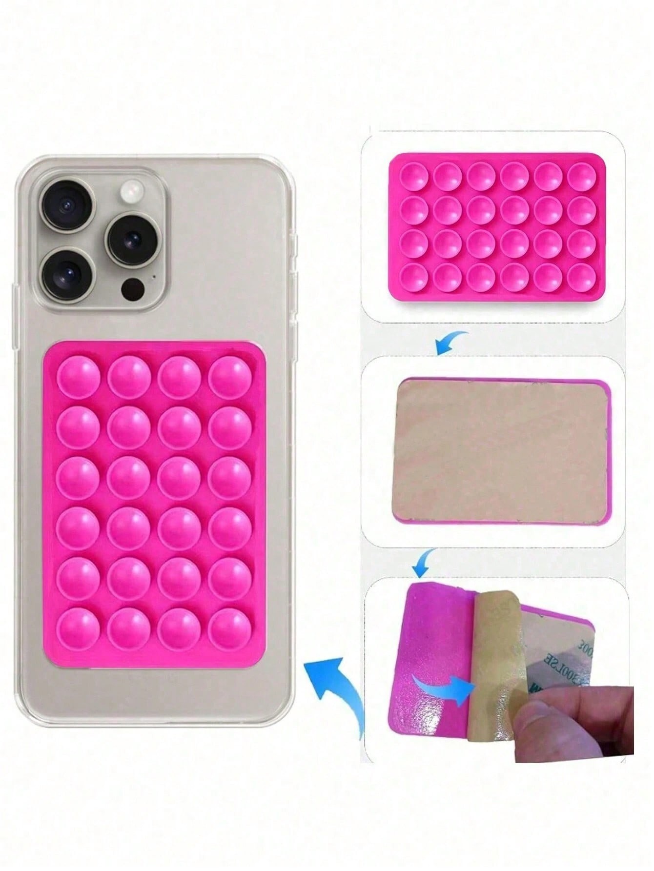 Tech Accessories Iphone - Siliconen zuignap vierkante telefoonhoes zelfklevend gemonteerd