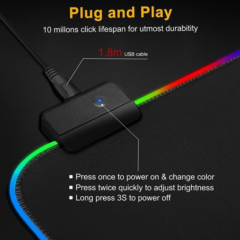 LED-licht muismat RGB-toetsenb - Mouse Charging Pad recensie en prijs